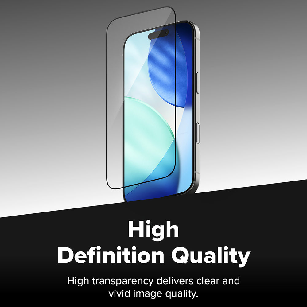 Ringke Easy Slide skjermbeskyttelse for Apple iPhone 17, Herdet glass, Full lim, Sett med 2 stk