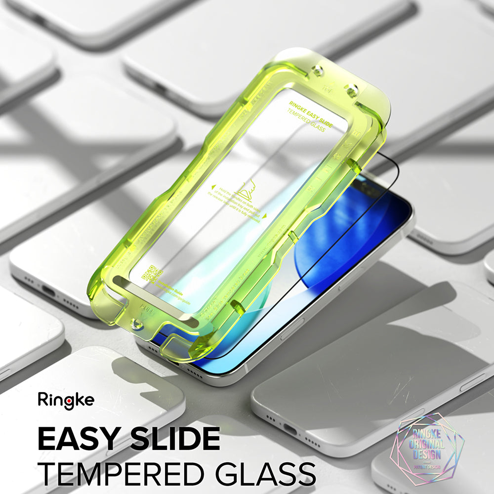 Ringke Easy Slide skjermbeskyttelse for Apple iPhone 17, Herdet glass, Full lim, Sett med 2 stk