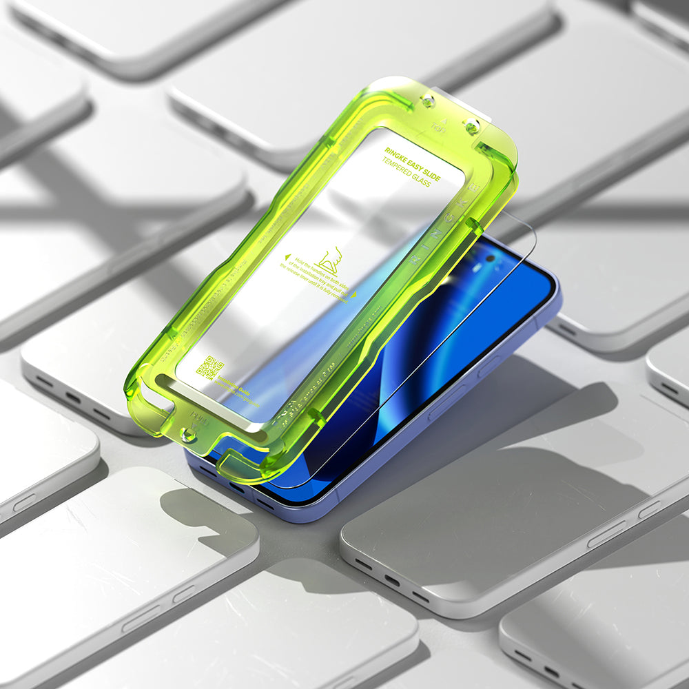 Ringke Easy Slide skjermbeskyttelse for Google Pixel 10a, Herdet glass, Full lim, Sett med 2 stk