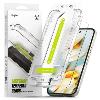 Skjermbeskyttelsesfilm Ringke Easy Slide for Google Pixel 9a, Herdet glass, Full lim, Sett med 2 stk