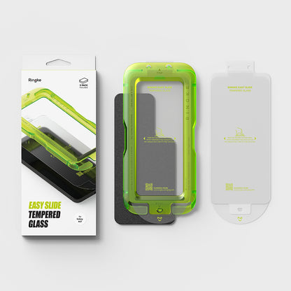 Skjermbeskytter Ringke Easy Slide for Samsung Galaxy A57 5G, Herdet glass, Full lim, Sett med 2 stykker