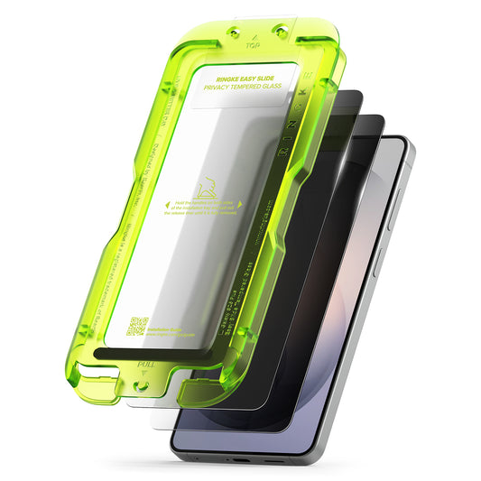 Skjermbeskytter Ringke Easy Slide for Samsung Galaxy S26 Plus, Herdet glass, Full lim, Sett med 2 stykker, Svart