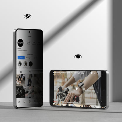 Skjermbeskytter Ringke Easy Slide for Samsung Galaxy S26 Plus S947, Herdet glass, Full lim, Sett med 2 stykker, Svart