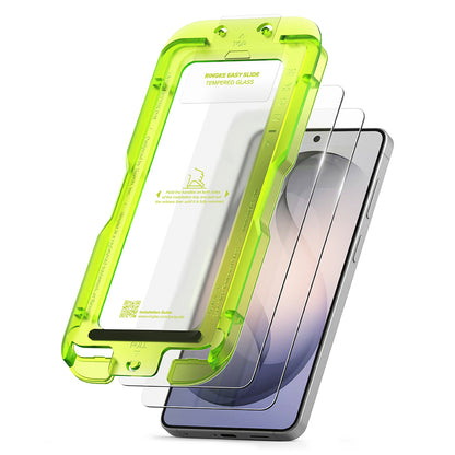 Skjermbeskytter Ringke Easy Slide for Samsung Galaxy S26 S942, Herdet glass, Full lim, Sett med 2 stykker