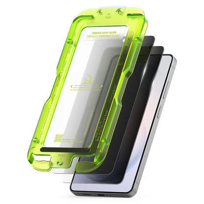 Skjermbeskytter Ringke Easy Slide for Samsung Galaxy S26 Ultra S948, Herdet glass, Full lim, Sett med 2 stykker, Svart