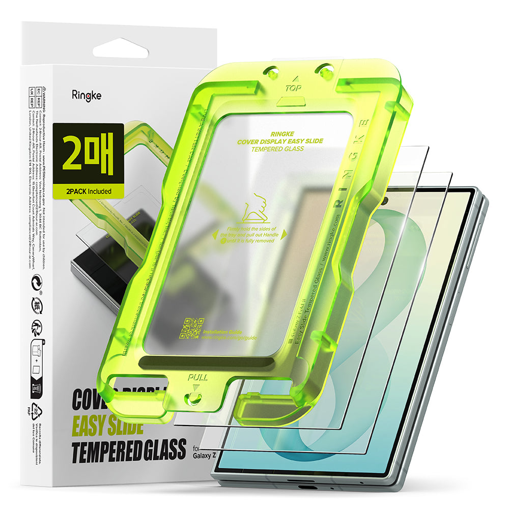 Ringke Easy Slide skjermbeskyttelse for Samsung Galaxy Z Fold8 F971, Herdet glass, Full lim, Sett med 2 stk