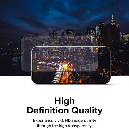 Ringke skjermbeskyttelse for Apple iPhone 15 Pro Max, Herdet glass, Full lim, Svart