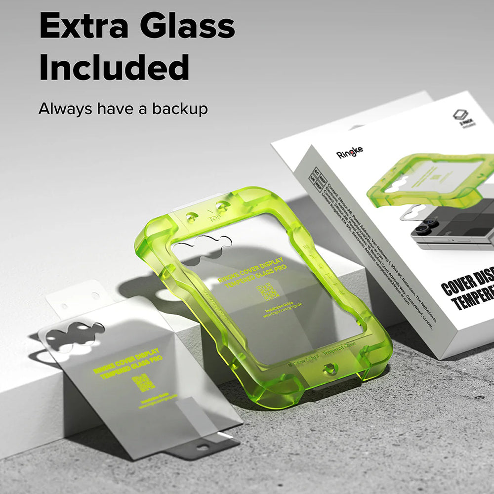 Ringke Pro skjermbeskyttelse for Samsung Galaxy Z Flip8 F776, Herdet glass, Full lim, Sett med 2 stk