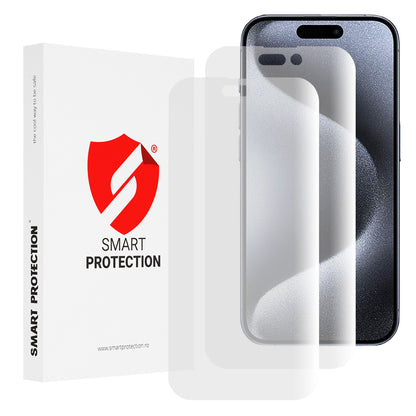 Smart Protection Premium Classic skjermbeskyttelsesfilm for Apple iPhone 15 Pro, plast, sett med 2 stk
