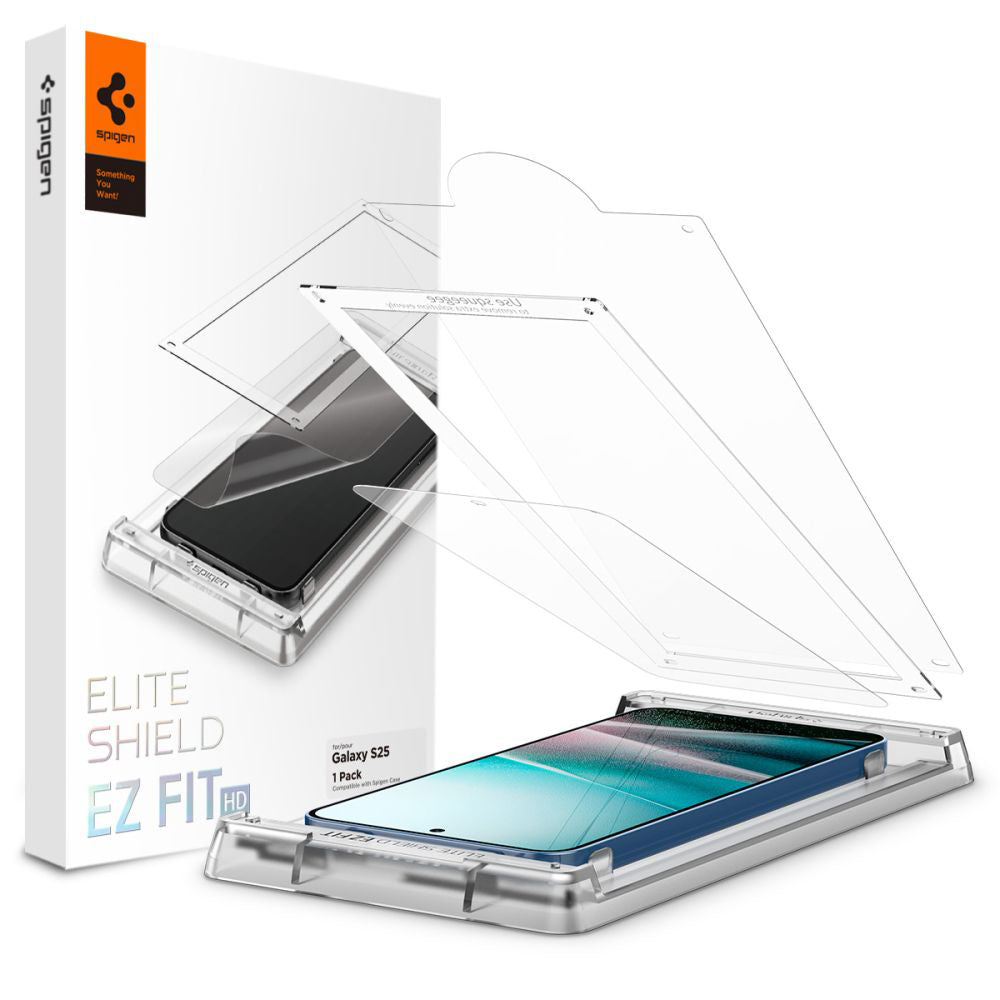 Skjermbeskytter Spigen Elite Shield EZ FIT HD for Samsung Galaxy S25 S931, Plast AFL09091