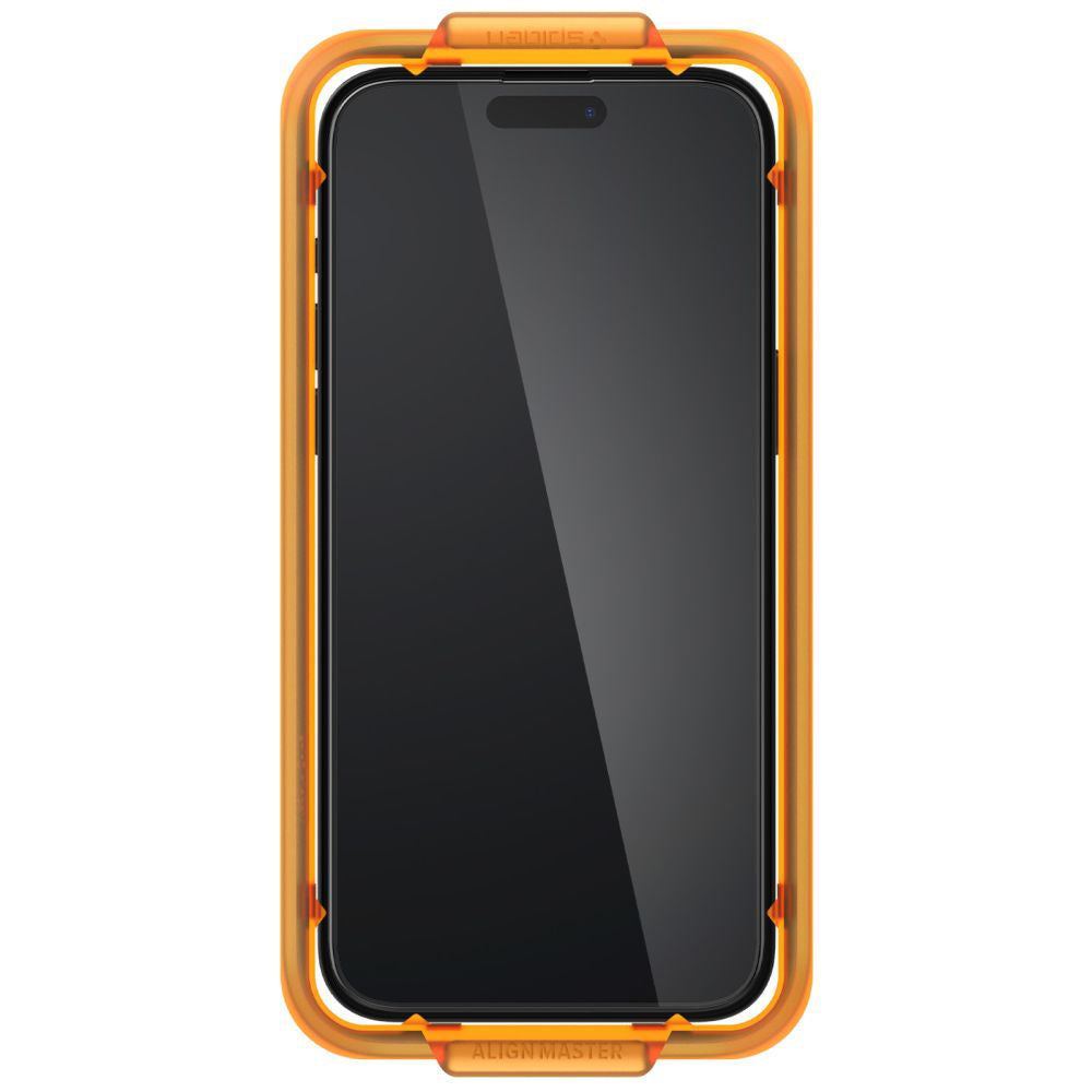 Skjermbeskytter Spigen GlastR Align Master for Apple iPhone 15 Plus, Herdet Glass, Full Lim, Sett med 2 stykker, Svart AGL06886
