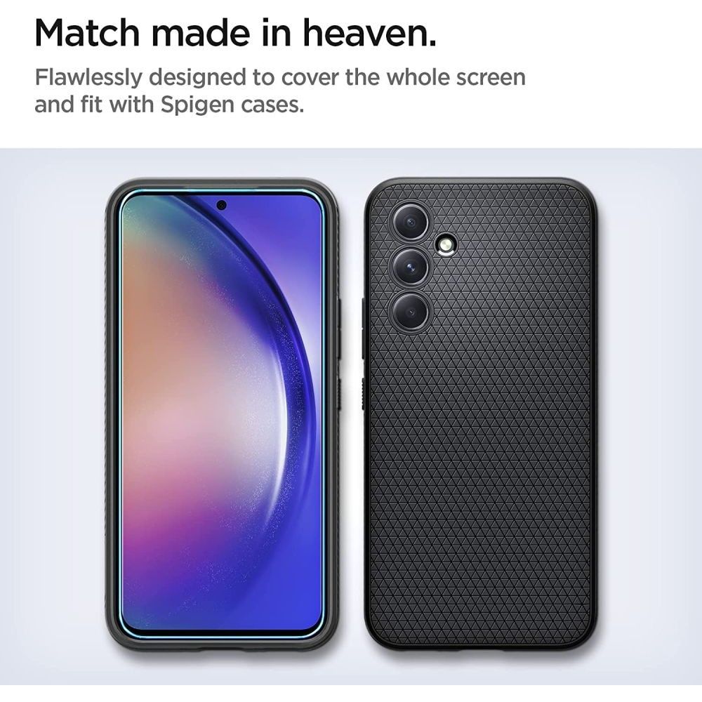 Skjermbeskyttelsesfilm Spigen GlastR Align Master for Samsung Galaxy A54 A546, Herdet glass, Full lim, Sett med 2 stk AGL05966