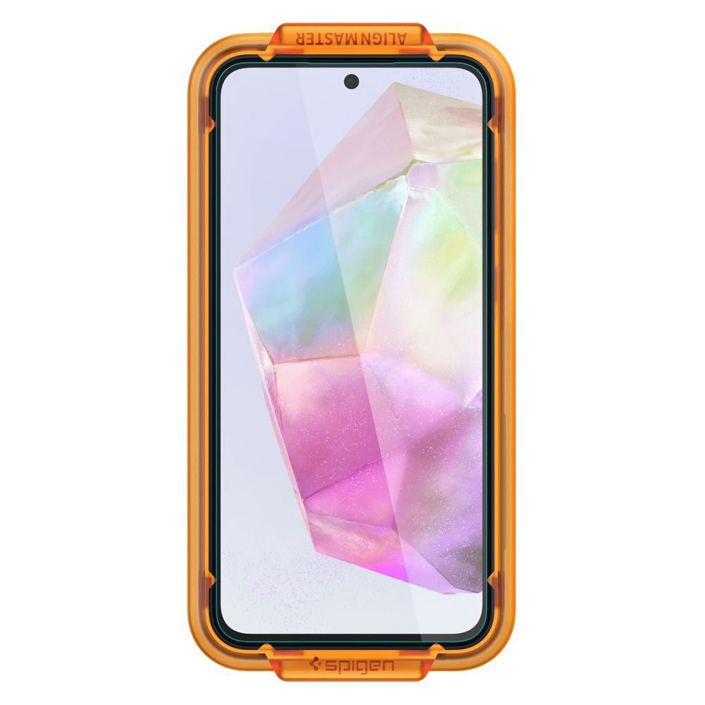 Skjermbeskytter Spigen GlastR Align Master for Samsung Galaxy M35 / A35 5G A356, Herdet Glass, Full Lim, Sett med 2 stykker AGL07772