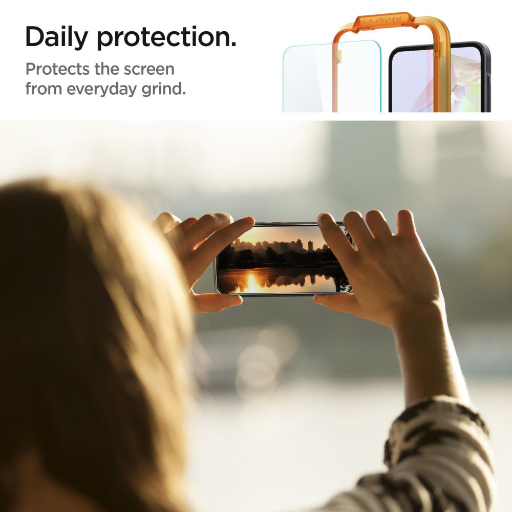 Skjermbeskytter Spigen GlastR Align Master for Samsung Galaxy M35 / A35 5G A356, Herdet Glass, Full Lim, Sett med 2 stykker AGL07772
