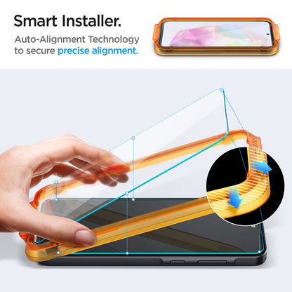 Skjermbeskytter Spigen GlastR Align Master for Samsung Galaxy M35 / A35 5G A356, Herdet Glass, Full Lim, Sett med 2 stykker AGL07772