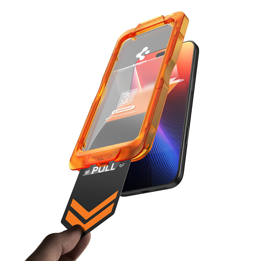 Skjermbeskyttelsesfilm Spigen GlastR AlignMaster S for Apple iPhone 18 Pro / 17 Pro, Herdet glass, Full lim, Sett med 2 stk AGL10105