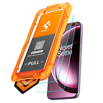 Skjermbeskyttelsesfilm Spigen GlastR AlignMaster S for OnePlus 15, Herdet glass, Full lim, Sett med 2 stk AGL11333