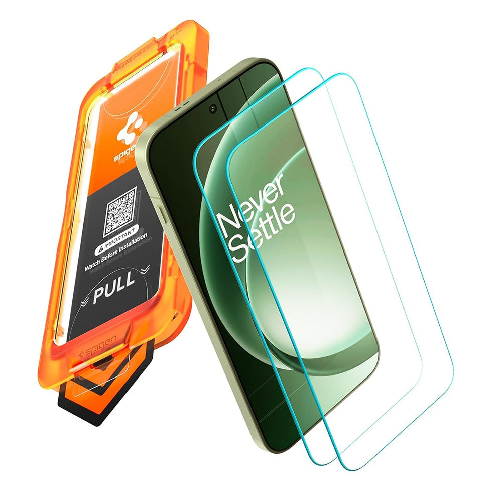 Skjermbeskyttelsesfilm Spigen GlastR AlignMaster S for OnePlus 15R, Herdet glass, Full lim, Sett med 2 stk AGL11398