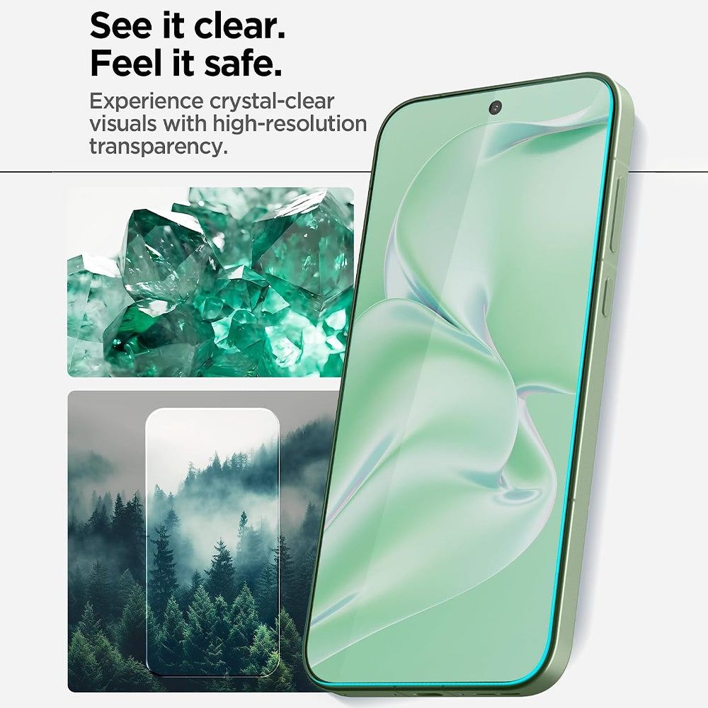 Skjermbeskyttelsesfilm Spigen GlastR AlignMaster S for OnePlus 15R, Herdet glass, Full lim, Sett med 2 stk AGL11398