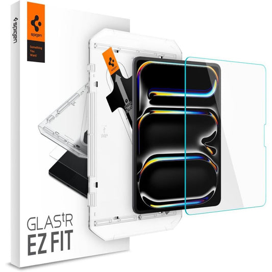 Skjermbeskytter Spigen GlastR EZ FIT for Apple iPad Pro 13 (2024), Herdet Glass, Full Lim AGL07793