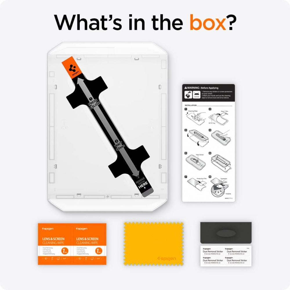 Skjermbeskytter Spigen GlastR EZ FIT for Apple iPad Pro 13 (2024), Herdet Glass, Full Lim AGL07793