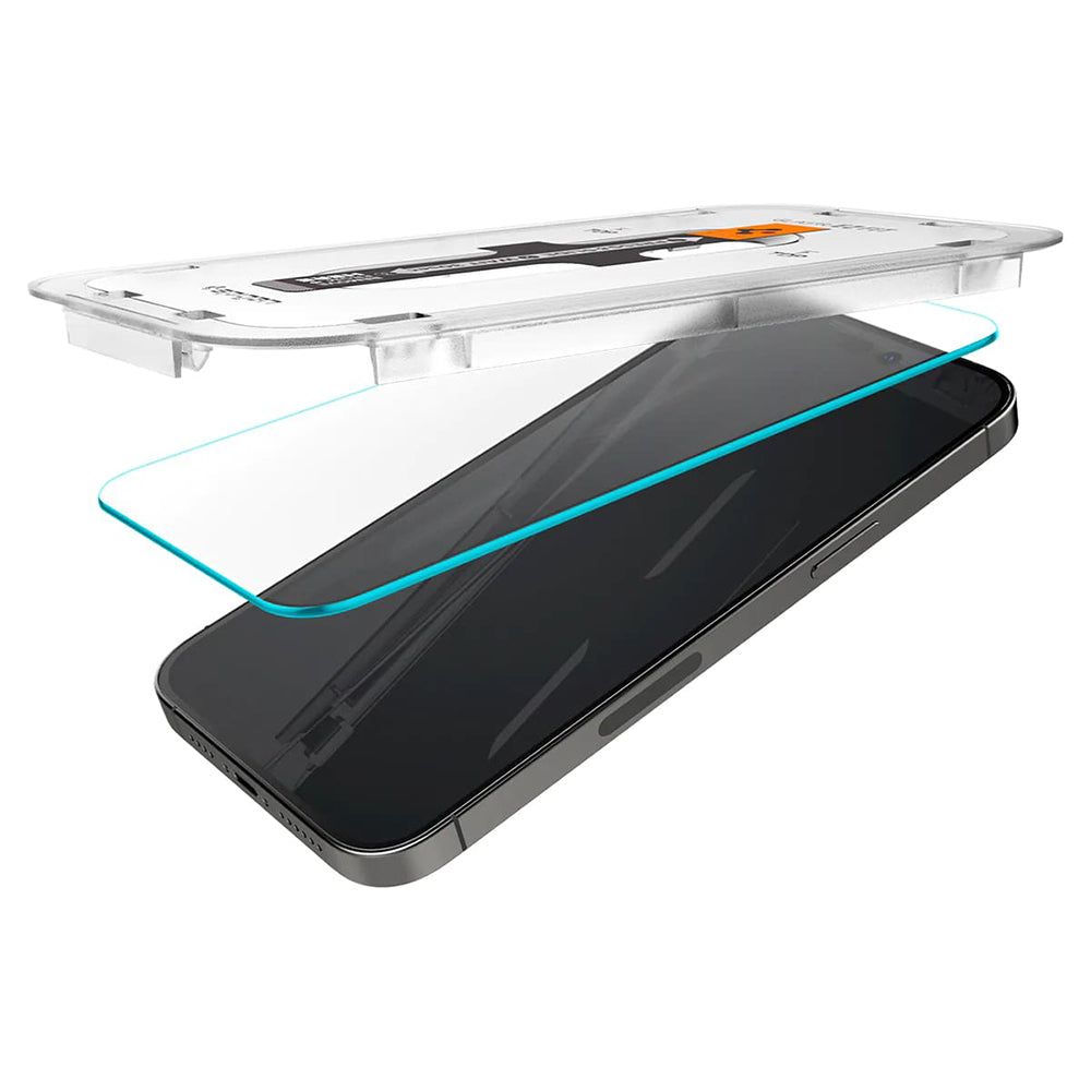 Skjermbeskyttelsesfolie Spigen GlastR EZ FIT for Apple iPhone 14 Pro, Herdet glass, Full lim, Sett med 2 stykker
