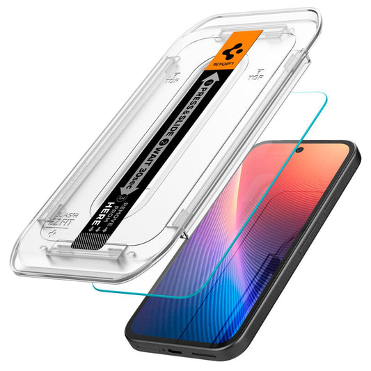 Skjermbeskytter Spigen GlastR EZ FIT for Google Pixel 9a, Herdet glass, Full lim, Sett med 2 stykker AGL08938