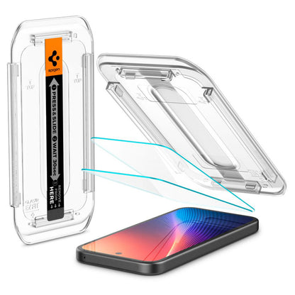 Skjermbeskytter Spigen GlastR EZ FIT for Google Pixel 9a, Herdet glass, Full lim, Sett med 2 stykker AGL08938