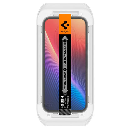 Skjermbeskytter Spigen GlastR EZ FIT for Google Pixel 9a, Herdet glass, Full lim, Sett med 2 stykker AGL08938