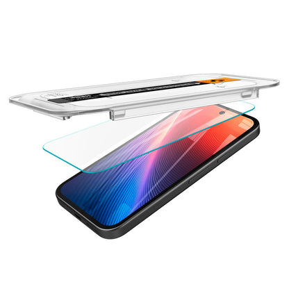 Skjermbeskytter Spigen GlastR EZ FIT for Google Pixel 9a, Herdet glass, Full lim, Sett med 2 stykker AGL08938