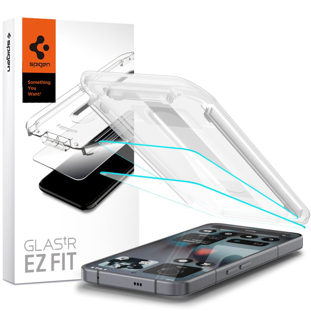 Skjermbeskyttelse Spigen GlastR EZ FIT for Nothing Phone (3), Herdet Glass, Full Lim, Sett med 2 stykker AGL10165