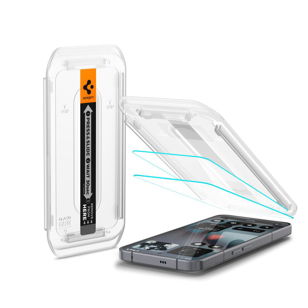 Skjermbeskyttelse Spigen GlastR EZ FIT for Nothing Phone (3), Herdet Glass, Full Lim, Sett med 2 stykker AGL10165