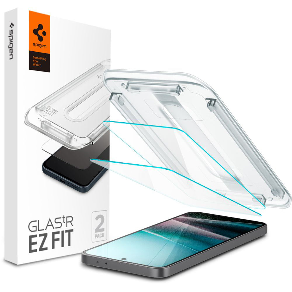 Skjermbeskyttelsesfilm Spigen GlastR EZ FIT for Samsung Galaxy A36 A366, Herdet glass, Full lim, Sett med 2 stk AGL09202