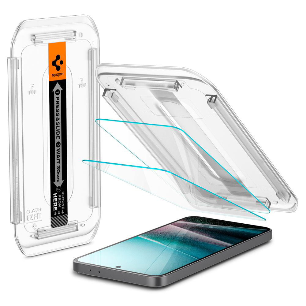 Skjermbeskyttelsesfilm Spigen GlastR EZ FIT for Samsung Galaxy A36 A366, Herdet glass, Full lim, Sett med 2 stk AGL09202