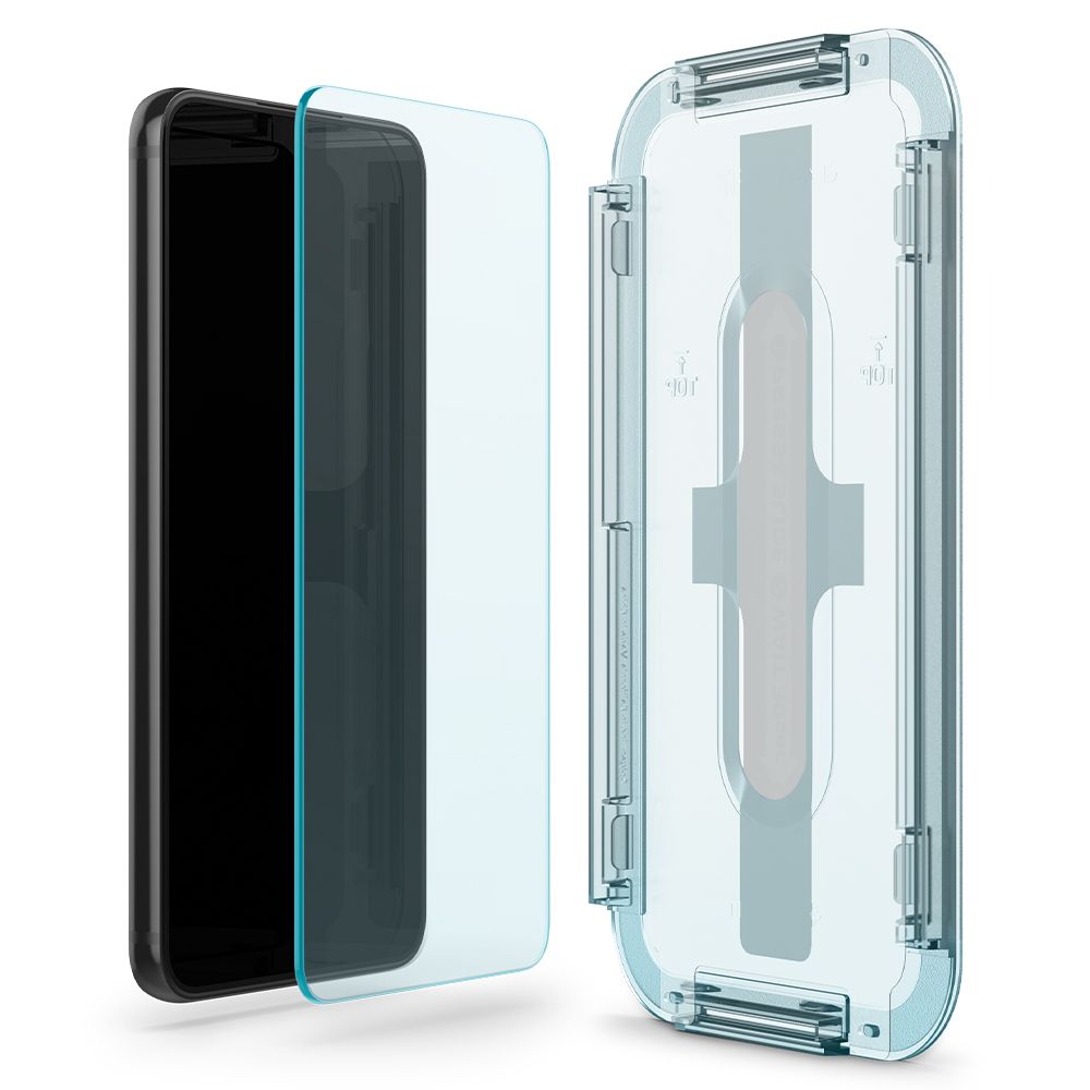 Skjermbeskyttelsesfilm Spigen GlastR EZ FIT for Samsung Galaxy S22 5G S901, Herdet glass, Full lim, Sett med 2 stk AGL04151