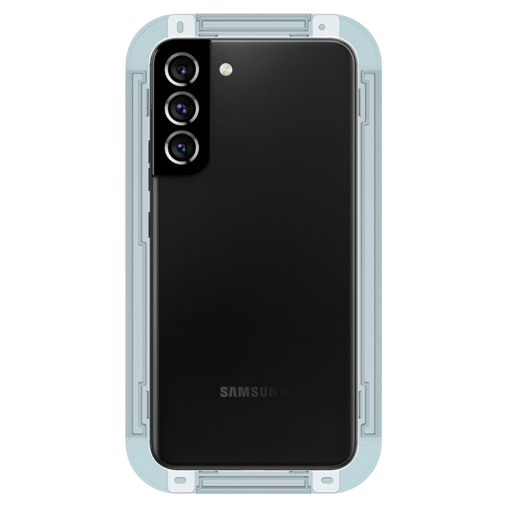 Skjermbeskyttelsesfilm Spigen GlastR EZ FIT for Samsung Galaxy S22 5G S901, Herdet glass, Full lim, Sett med 2 stk AGL04151