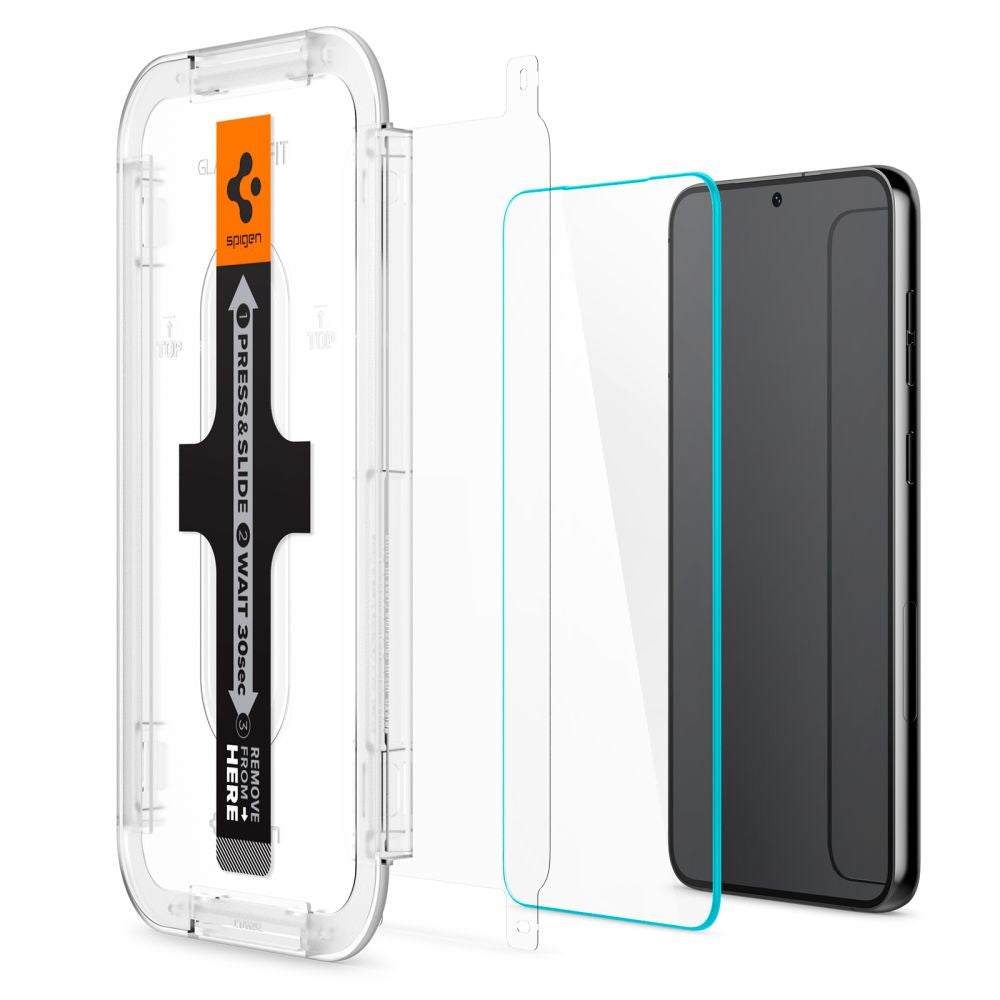 Skjermbeskytter Spigen GlastR EZ FIT for Samsung Galaxy S23 S911, Herdet Glass, Full Lim, Sett med 2 stykker AGL05958