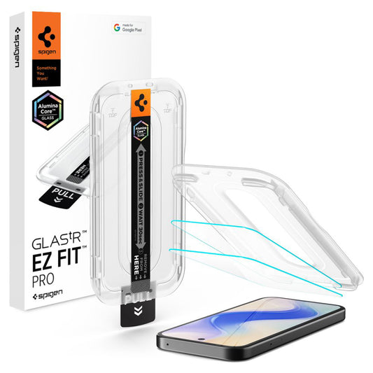 Beskyttelsesfilm Spigen GlastR EZ FIT Pro HD for Google Pixel 10a, Herdet glass, Full lim, Sett med 2 stykker AGL11364