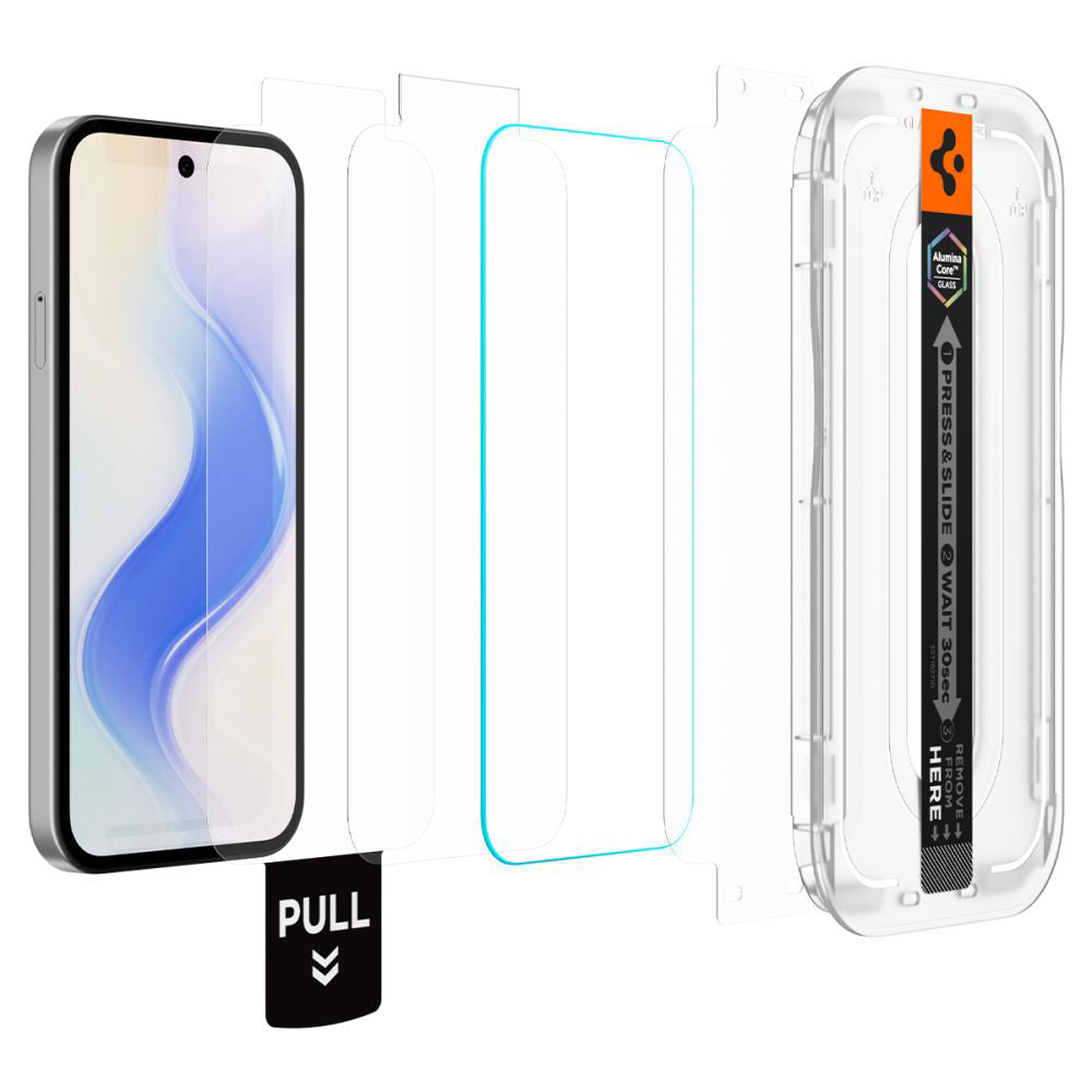 Beskyttelsesfilm Spigen GlastR EZ FIT Pro HD for Google Pixel 10a, Herdet glass, Full lim, Sett med 2 stykker AGL11364