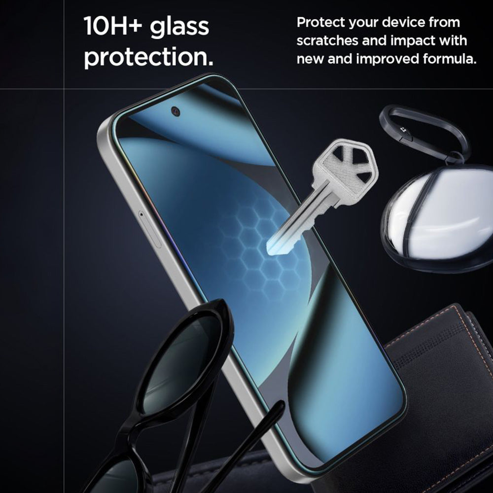 Beskyttelsesfilm Spigen GlastR EZ FIT Pro HD for Google Pixel 10a, Herdet glass, Full lim, Sett med 2 stykker AGL11364