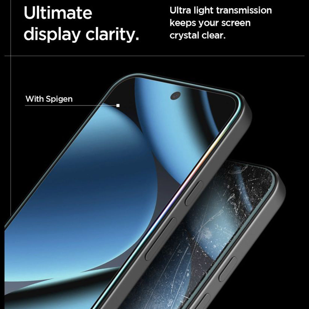 Beskyttelsesfilm Spigen GlastR EZ FIT Pro HD for Google Pixel 10a, Herdet glass, Full lim, Sett med 2 stykker AGL11364