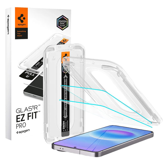 Skjermbeskytter Spigen GlastR EZ FIT Pro HD for Samsung Galaxy A57 5G, Herdet glass, Full lim, Sett med 2 stykker AGL11397