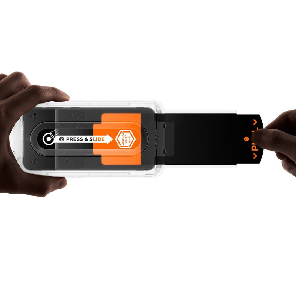 Skjermbeskytter Spigen GlastR EZ FIT Pro HD for Samsung Galaxy S25 FE, Herdet Glass, Full Lim AGL10203