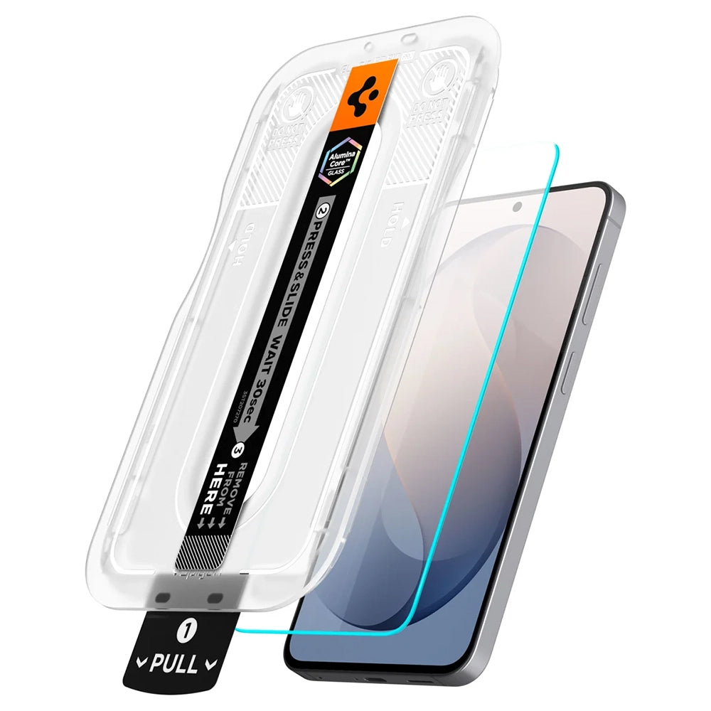 Skjermbeskyttelsesfilm Spigen GlastR EZ FIT Pro HD for Samsung Galaxy S26 FE S741, Herdet glass, Full lim AGL11996
