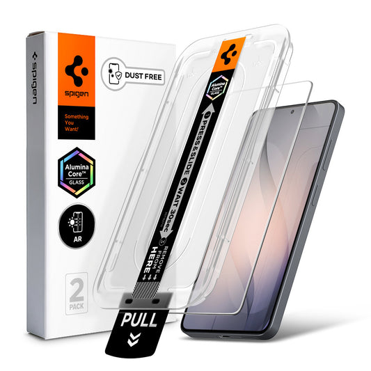 Skjermbeskyttelsesfilm Spigen GlastR EZ FIT Pro HD Anti-Refleksjon for Samsung Galaxy S26 S942, Herdet glass, Full lim, Sett med 2 stk