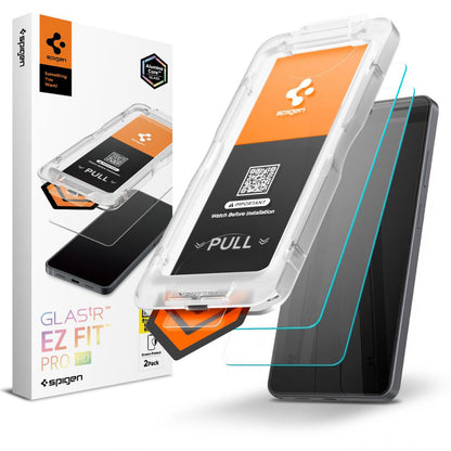 Skjermbeskyttelsesfolie Spigen GlastR EZ FIT Pro HD for Samsung Galaxy S26 Ultra S948, Herdet glass, Full lim, Sett med 2 stykker AGL11072