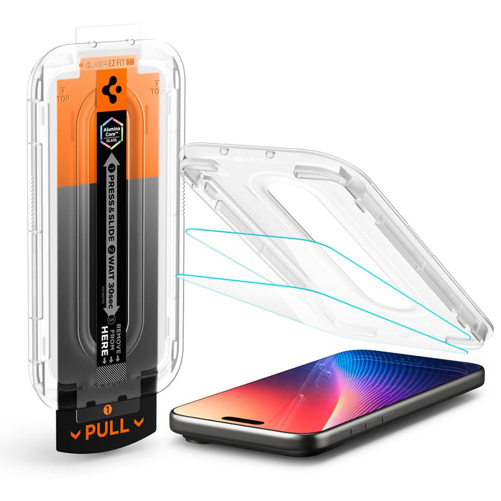 Skjermbeskytter Spigen GlastR EZ FIT Pro for Apple iPhone 17 Pro Max / 16 Pro Max, Herdet Glass, Full Lim