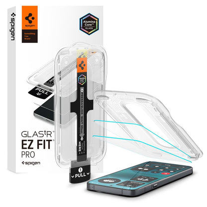 Skjermbeskyttelsesfilm Spigen GlastR EZ FIT Pro for Nothing Phone (4a) Pro, Herdet glass, Full lim, Sett med 2 stk AGL11681