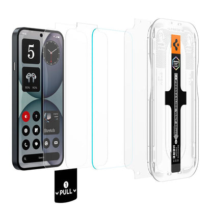 Skjermbeskyttelsesfilm Spigen GlastR EZ FIT Pro for Nothing Phone (4a), Herdet glass, Full lim, Sett med 2 stk AGL11682