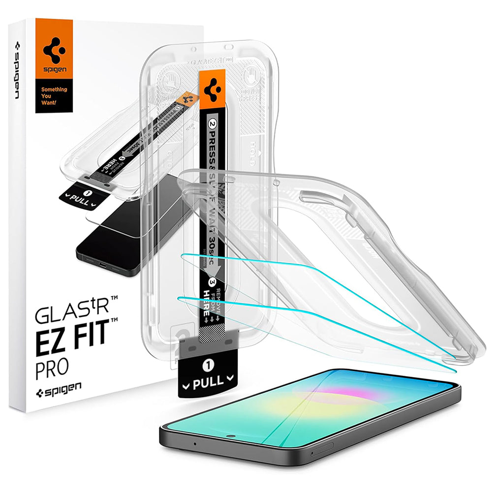 Skjermbeskyttelsesfilm Spigen GlastR EZ FIT Pro for Samsung Galaxy A27 5G, Herdet glass, Full lim, Sett med 2 stk AGL11809